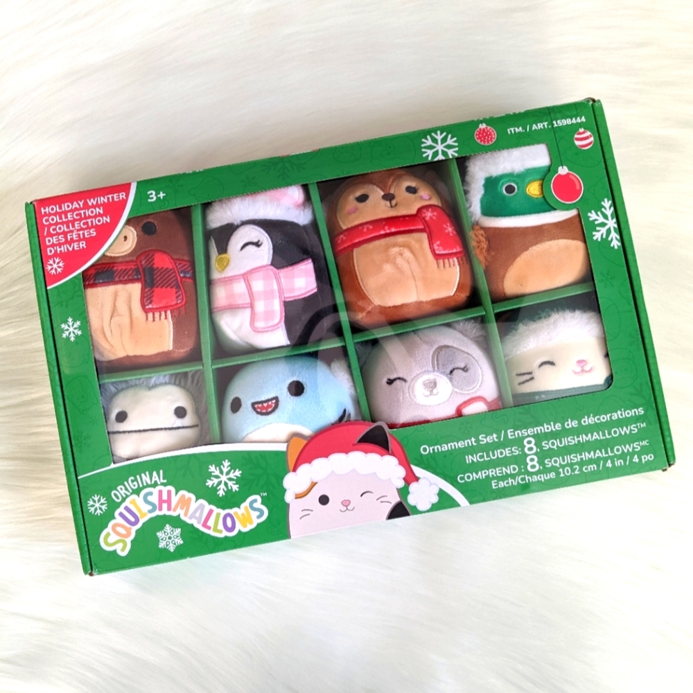 ❄️🎄 NEW! Original Squishmallows Holiday Winter Collection Ornament Set, Ages 3+